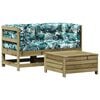 vidaXL Set Divani da Giardino 3pz con Cuscini Legno Impregnato di Pino