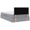 vidaXL Letto con contenitore e LED Grigio chiaro 120 x 200 cm
