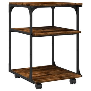 vidaXL Supporto Stampante 3 Livelli Rovere Fumo 43x48x64cm Multistrato