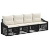 vidaXL Set Divano da Giardino 4 pz Nero polyrattan