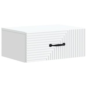 vidaXL Mobiletto da notte a muro con cassetto Bianco 49 x 34,5 x 20 cm