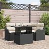 vidaXL Set Divano da Giardino con cuscino 5 pcs Nero Poly Rattan