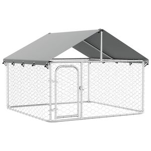 vidaXL Gabbia per Cani da Esterno con Tetto 200x200x150 cm