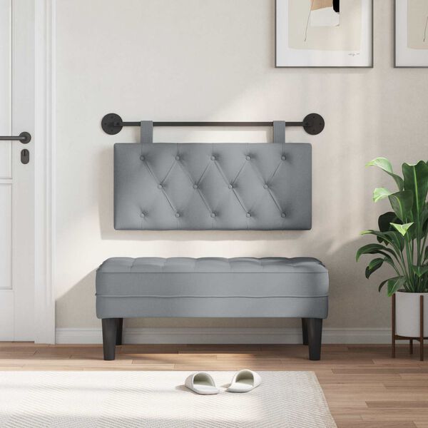 vidaXL Testata appesa Grigio chiaro 100 x 55 x 7 cm Tessuto