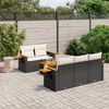 vidaXL Set Divano da Giardino 6 pz con Cuscini Nero in Polyrattan