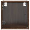 vidaXL Comodini con Ante in Vetro 2pz Rovere Marrone 35x37x35 cm