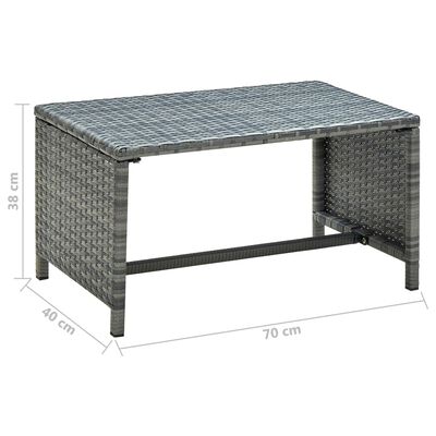 vidaXL Tavolino da Caffè Antracite 70x40x38 cm in Polyrattan