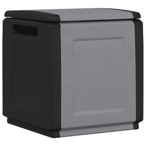 vidaXL Contenitore da Giardino 54x53x57 cm 130 L Grigio Scuro e Nero