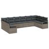 vidaXL Set di divani 10 pz Grigio polyrattan