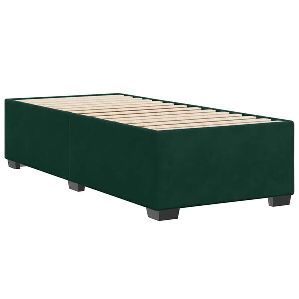 vidaXL Giroletto senza Materasso Verde Scuro 90x190 cm in Velluto
