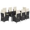 vidaXL Set da Pranzo da Giardino 9 pz con Cuscini Nero in Polyrattan