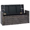 vidaXL Panchina con contenitore Nero Lavato 110 x 40 x 50 cm Rattan