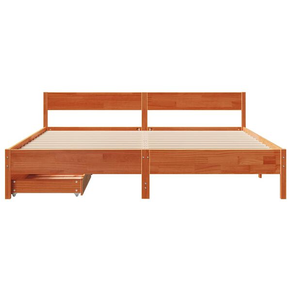 vidaXL Letto senza Materasso Marrone Cera 180x200 cm in Legno di Pino