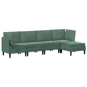 vidaXL Set di mobili per il soggiorno 5 pz Verde Mare Velluto