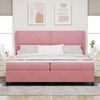vidaXL Letto a molle con materasso Rosa 200 x 200 cm Poliestere