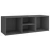 vidaXL Panca Porta Scarpe Grigio Lucido 102x35x35 cm Legno Multistrato