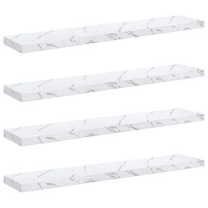 vidaXL Scaffale da parete 4 pcs Marmo Bianco 120 x 23,5 x 4 cm