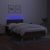 vidaXL Letto a Molle Materasso e LED MarroneScuro 120x190cm in Tessuto