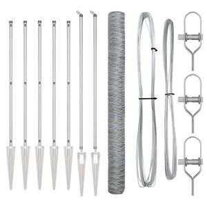 vidaXL Palo della recinzione Argento