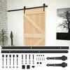vidaXL Porta scorrevole Naturale e Nero 100 x 210 cm