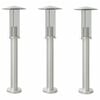 vidaXL Lampade da Terra per Esterni 3 pz Argento 60 cm in Acciaio Inox