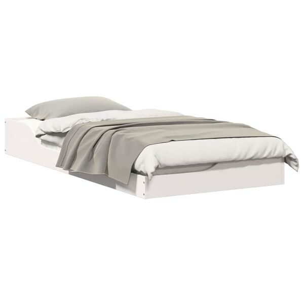 vidaXL Struttura letto a terra Bianco 75 x 190 cm