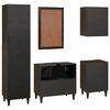 vidaXL Set di Armadi da Bagno 5 pcs Nero e Oro Legno di mango massello