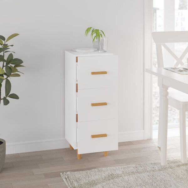 vidaXL Credenza Bianca 34,5x34x90 cm in Legno Multistrato