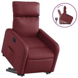 vidaXL Poltrona Alzapersona Reclinabile Rosso Vino in Similpelle