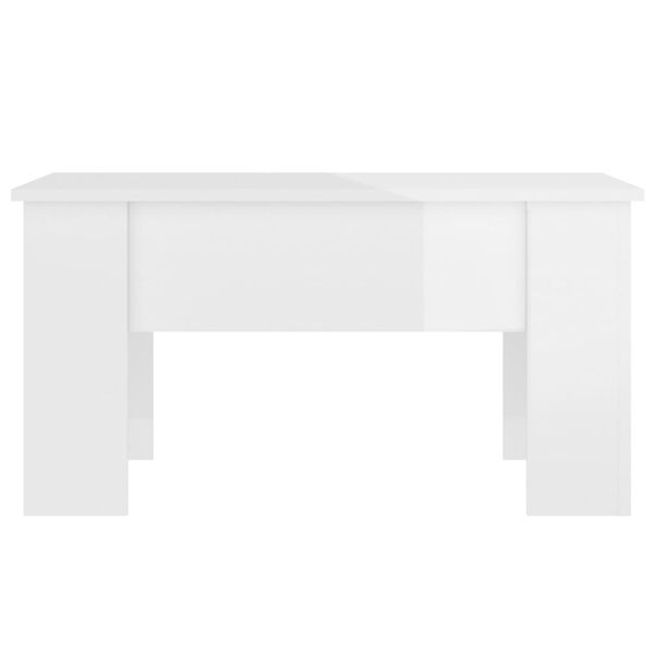 vidaXL Tavolino Salotto Bianco Lucido 79x49x41 cm in Legno Multistrato