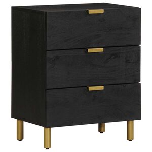 vidaXL Comodino Nero 50x33x62 cm in Legno Multistrato