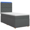 vidaXL Letto Box Spring LED con Materasso Grigio Scuro 90 x 190 cm