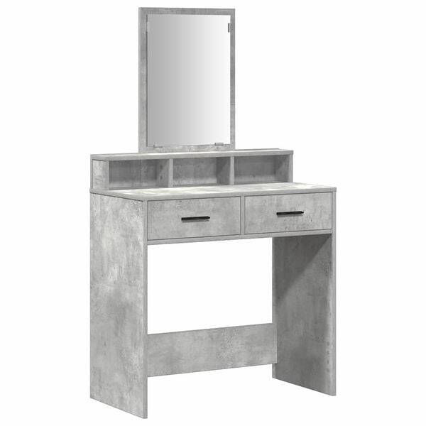 vidaXL Tavolo da Trucco con cassetto Grigio cemento 79 x 41 x 140 cm
