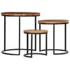 vidaXL Set Tavolini da Caffè 3 pz in Legno Massello d'Acacia