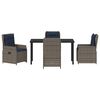 vidaXL Set da Pranzo per Giardino 5 pcs Grigio Poly Rattan