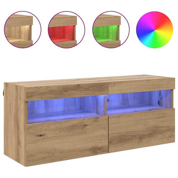 vidaXL Mobile TV da parete Rovere artigianale 100 x 30 x 40 cm