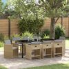 vidaXL Set da Pranzo per Giardino 9 pcs Beige polyrattan