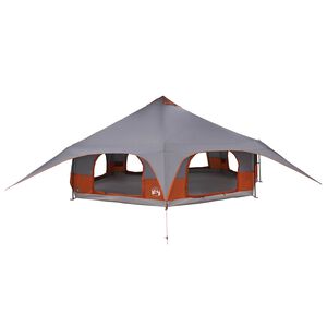 vidaXL Tenda Familiare 18 persona Grigio e arancione