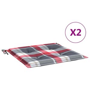 vidaXL Cuscini per Sedia 2 pz a Quadri Rossi 40x40x4cm Tessuto Oxford