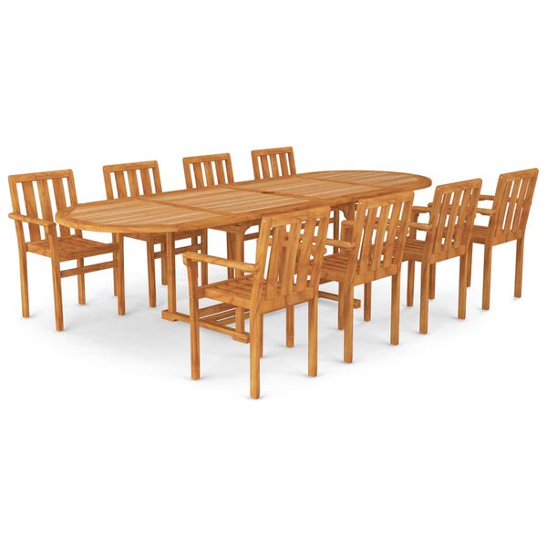 vidaXL Set da Pranzo 9 pz in Legno Massello di Teak