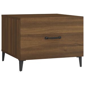 vidaXL Tavolino da Salotto Gambe in Metallo Rovere Marrone 50x50x40 cm