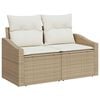 vidaXL Set di divani con cuscino 7 pcs Beige e Crema polyrattan