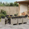vidaXL Set da Pranzo per Giardino 9 pcs Grigio chiaro polyrattan