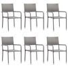 vidaXL Set da Pranzo da Giardino 7 pz Grigio in Polyrattan