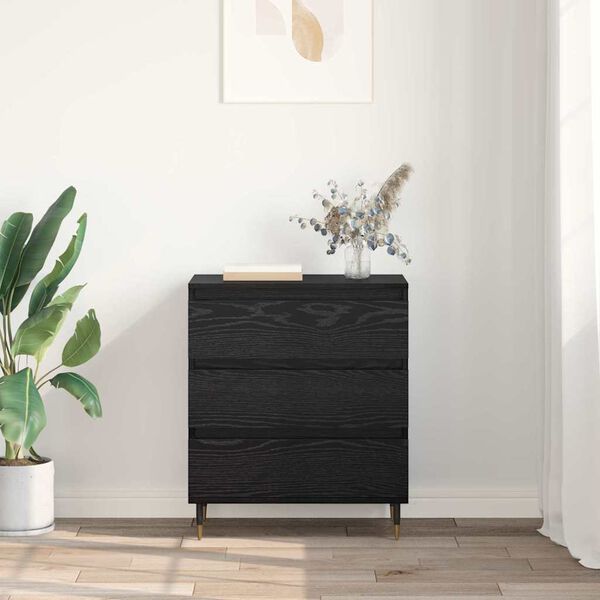 vidaXL Credenza Rovere Nero 60 x 35 x 70 cm Legno multistrato