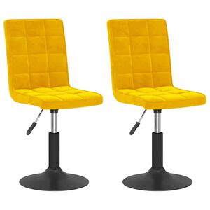 vidaXL Sedie da Pranzo Girevoli 2 pz Giallo Senape in Velluto