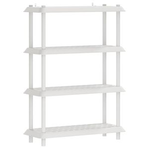 vidaXL Unit&agrave; di scaffalatura 4 livelli 100 x 40 x 136,5 cm PP Bianco