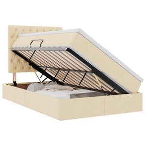 vidaXL Letto con contenitore e LED Crema 120 x 200 cm Poliestere