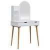 vidaXL Set Tavolo da Trucco FAUSKE 3 pz Bianco 76 x 50 x 143 cm