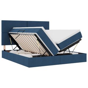 vidaXL Letto con Contenitore con testiera Blu 180 x 200 cm Tessuto
